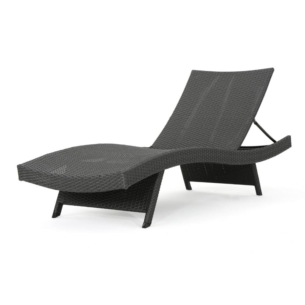 Mach Chaise Lounger, Dark Gray Rattan Wicker Frame, Outdoor, 79 Inch -BM321243