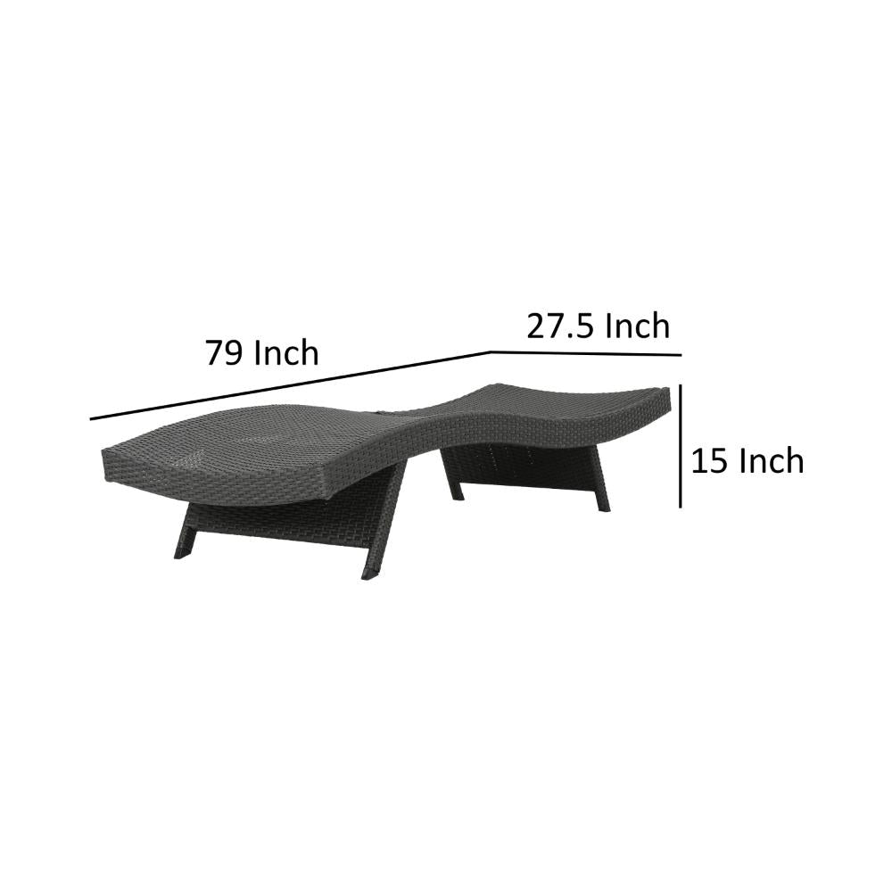 Mach Chaise Lounger, Dark Gray Rattan Wicker Frame, Outdoor, 79 Inch -BM321243