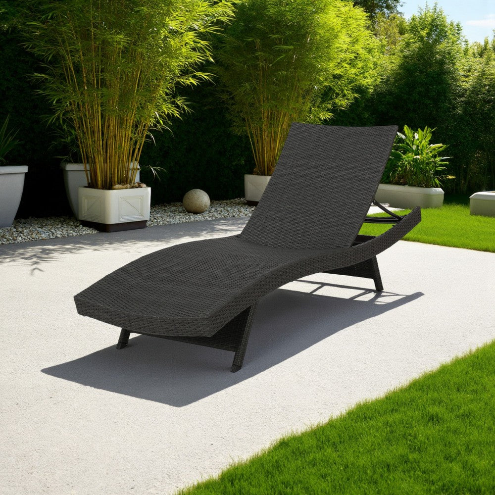 Mach Chaise Lounger, Dark Gray Rattan Wicker Frame, Outdoor, 79 Inch -BM321243