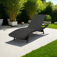 Mach Chaise Lounger, Dark Gray Rattan Wicker Frame, Outdoor, 79 Inch -BM321243