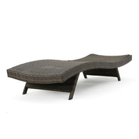 Mach Chaise Lounger, Mocha Brown Outdoor Rattan Wicker, Curved, 79 Inch -BM321245