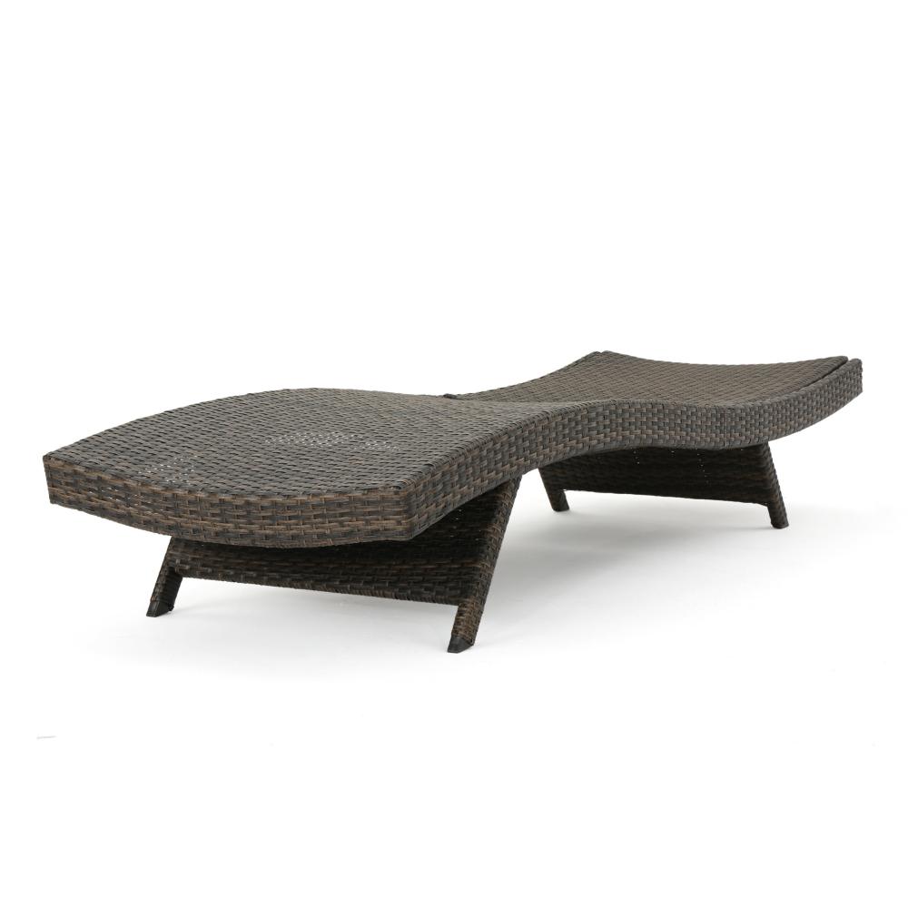 Mach Chaise Lounger, Mocha Brown Outdoor Rattan Wicker, Curved, 79 Inch -BM321245