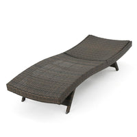 Mach Chaise Lounger, Mocha Brown Outdoor Rattan Wicker, Curved, 79 Inch -BM321245