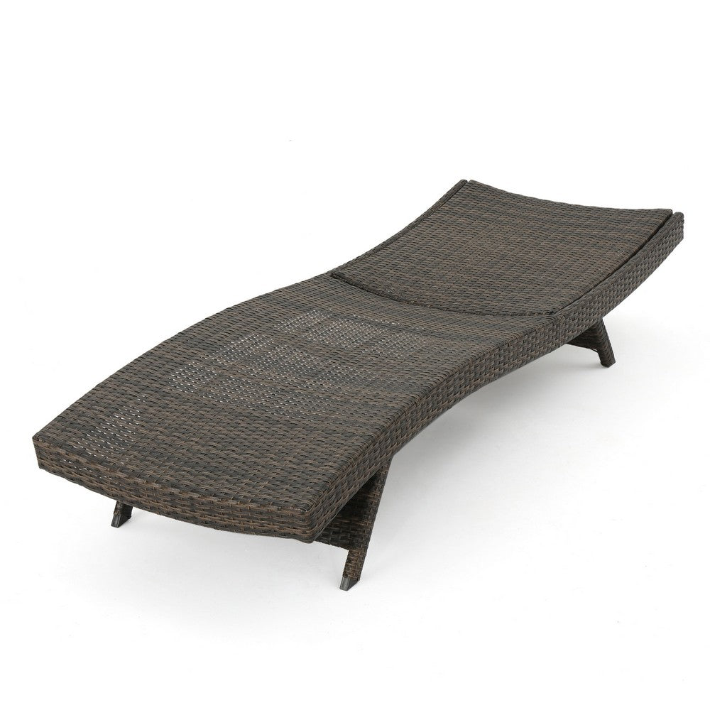 Mach Chaise Lounger, Mocha Brown Outdoor Rattan Wicker, Curved, 79 Inch -BM321245