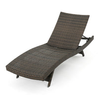 Mach Chaise Lounger, Mocha Brown Outdoor Rattan Wicker, Curved, 79 Inch -BM321245