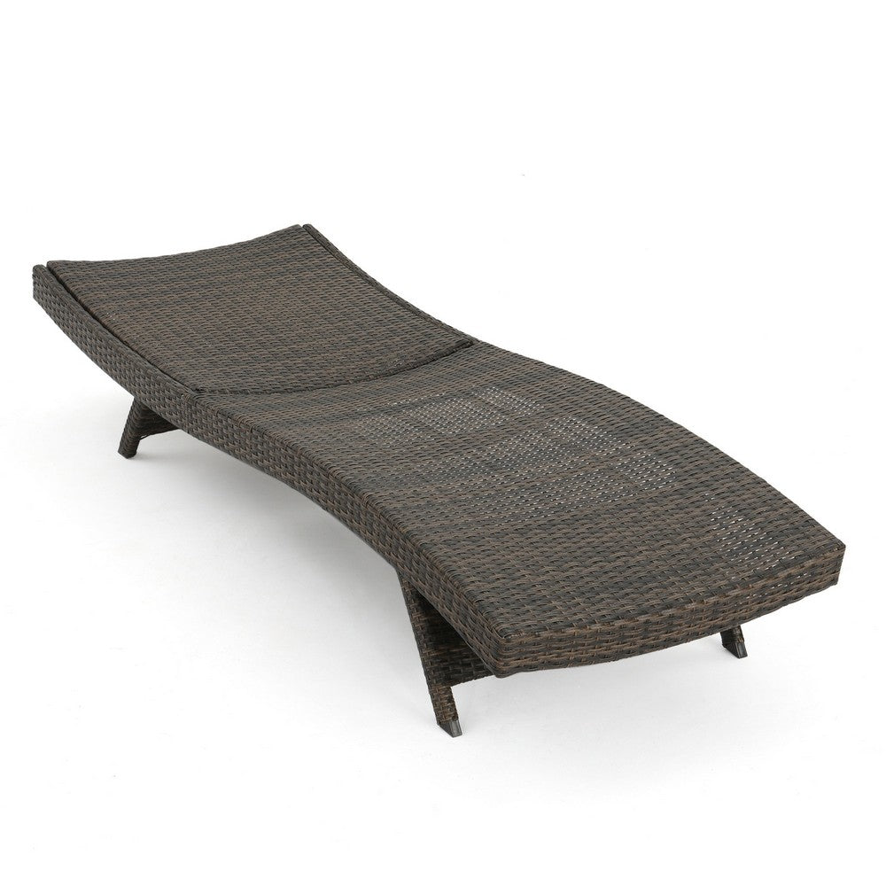Mach Chaise Lounger, Mocha Brown Outdoor Rattan Wicker, Curved, 79 Inch -BM321245