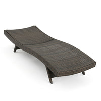 Mach Chaise Lounger, Mocha Brown Outdoor Rattan Wicker, Curved, 79 Inch -BM321245