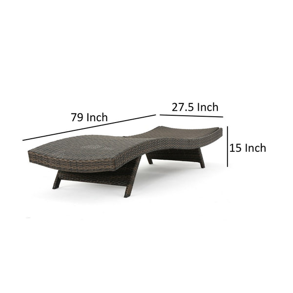 Mach Chaise Lounger, Mocha Brown Outdoor Rattan Wicker, Curved, 79 Inch -BM321245