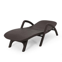 Michael Chaise Lounger, Dark Brown Outdoor Resin Wicker Frame, 77 Inch -BM321246