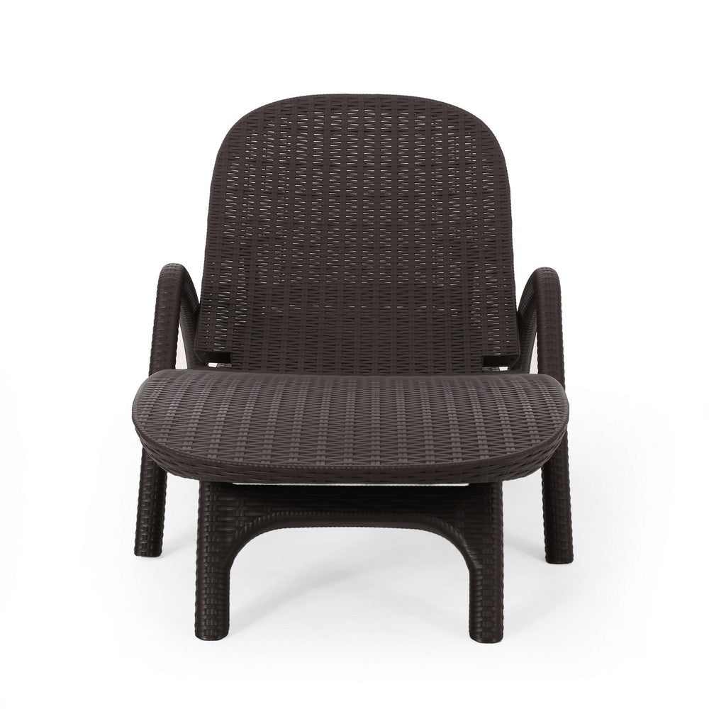 Michael Chaise Lounger, Dark Brown Outdoor Resin Wicker Frame, 77 Inch -BM321246