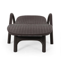 Michael Chaise Lounger, Dark Brown Outdoor Resin Wicker Frame, 77 Inch