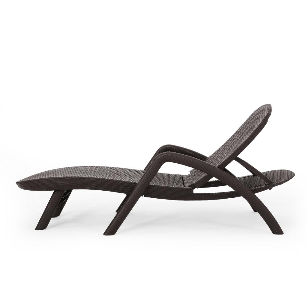 Michael Chaise Lounger, Dark Brown Outdoor Resin Wicker Frame, 77 Inch -BM321246