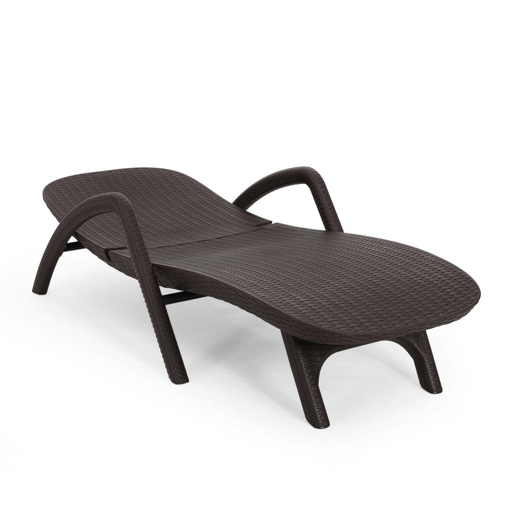 Michael Chaise Lounger, Dark Brown Outdoor Resin Wicker Frame, 77 Inch -BM321246