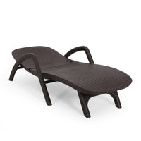 Michael Chaise Lounger, Dark Brown Outdoor Resin Wicker Frame, 77 Inch -BM321246