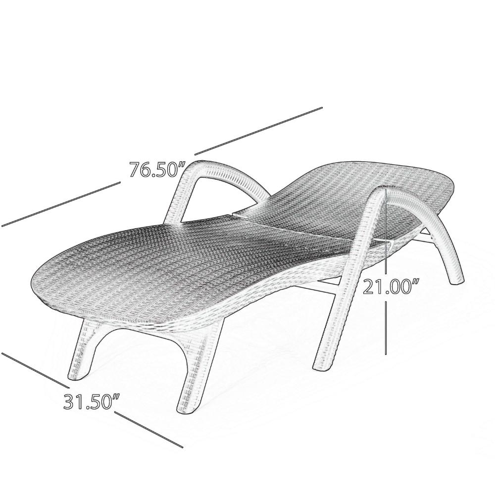 Michael Chaise Lounger, Dark Brown Outdoor Resin Wicker Frame, 77 Inch -BM321246