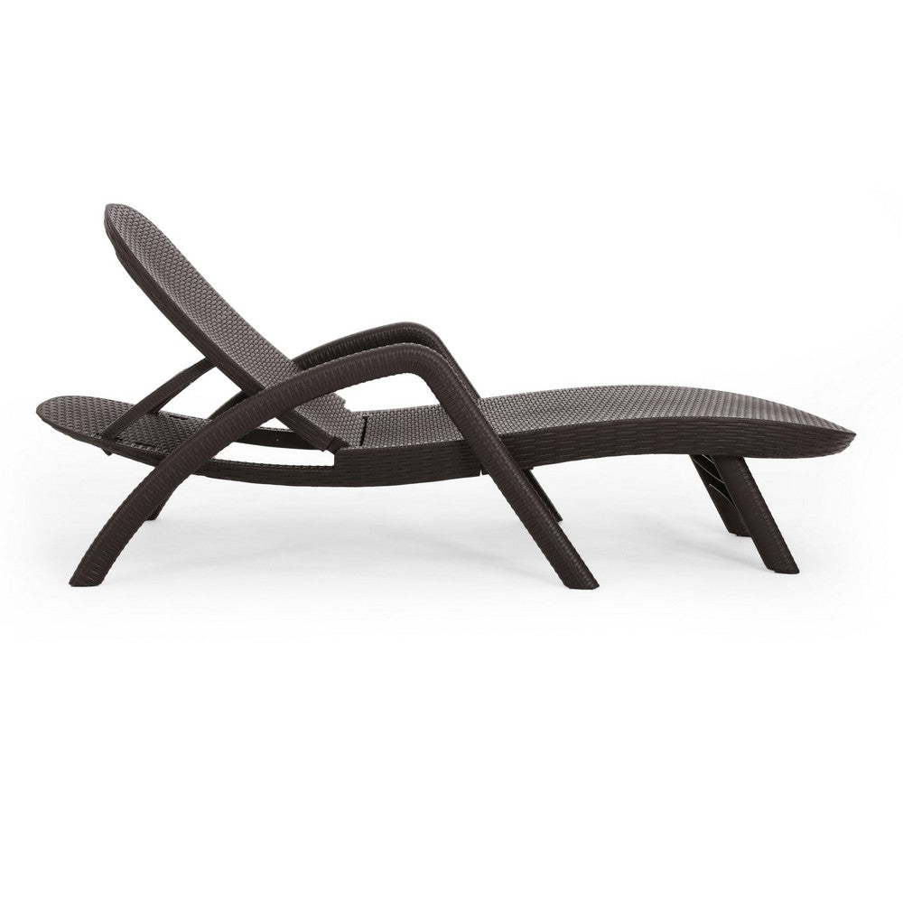 Michael Chaise Lounger, Dark Brown Outdoor Resin Wicker Frame, 77 Inch -BM321246