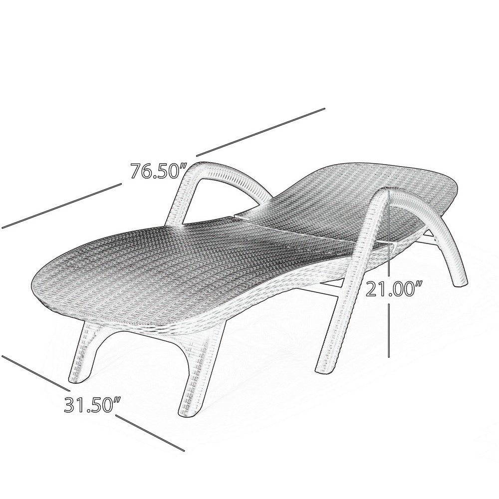 Michael Chaise Lounger, Dark Brown Outdoor Resin Wicker Frame, 77 Inch -BM321246
