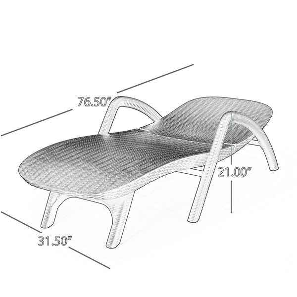 Michael Chaise Lounger, Dark Brown Outdoor Resin Wicker Frame, 77 Inch -BM321246