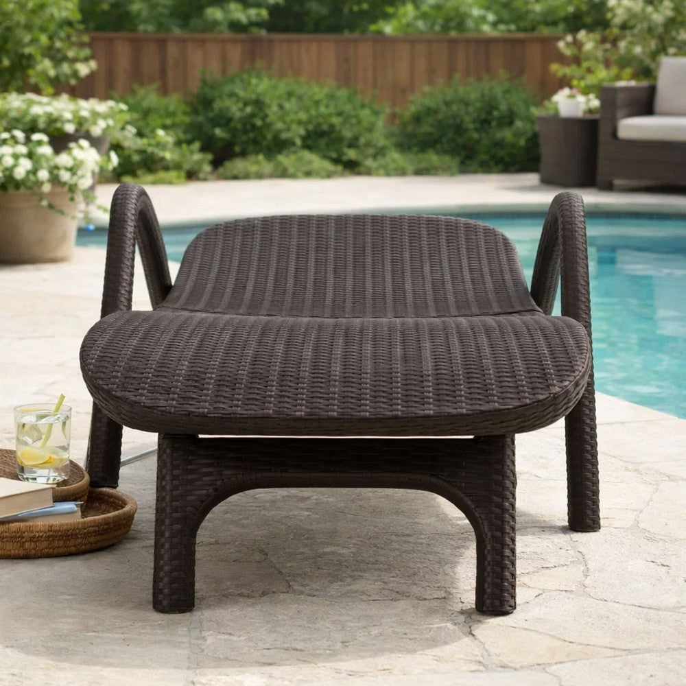 Michael Chaise Lounger, Dark Brown Outdoor Resin Wicker Frame, 77 Inch -BM321246