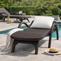 Michael Chaise Lounger, Dark Brown Outdoor Resin Wicker Frame, 77 Inch -BM321246