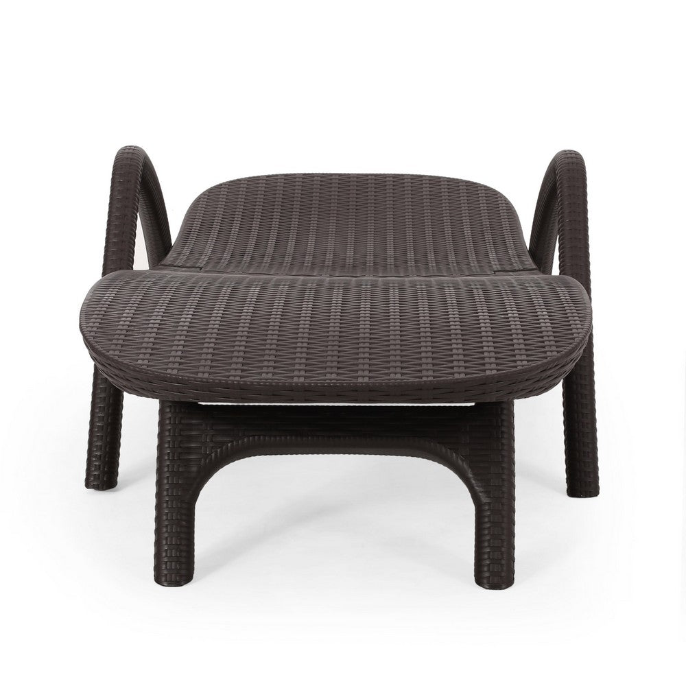 Michael Chaise Lounger, Dark Brown Outdoor Resin Wicker Frame, 77 Inch -BM321246