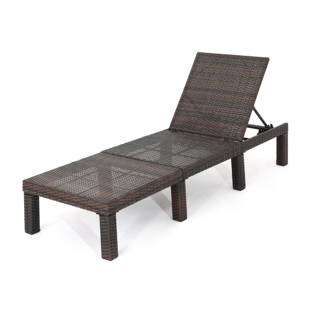Jamia Chaise Lounger, Brown Wicker, Iron, Adjustable Backrest, 77 Inch -BM321249