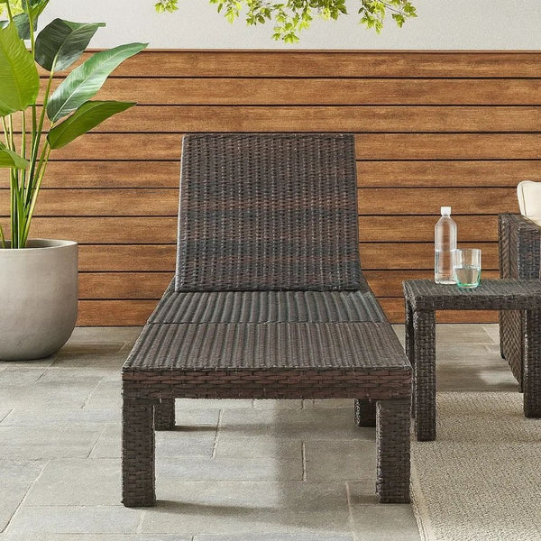 Jamia Chaise Lounger, Brown Wicker, Iron, Adjustable Backrest, 77 Inch -BM321249
