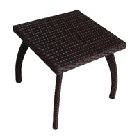Honi Side End Table, Square 19 Inch Brown Outdoor Rattan, Iron, Curved Legs -BM321250