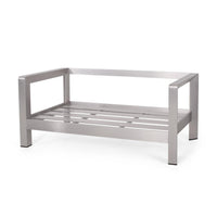 Kisa Loveseat, Black, Soft Cushions, Outdoor Silver Aluminium, 55 Inch -BM321255