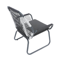 Ciao Accent Club Chair Set of 2, Outdoor Gray Cushions, Gray Rope and Steel -BM321261