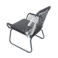 Ciao Accent Club Chair Set of 2, Outdoor Gray Cushions, Gray Rope and Steel -BM321261
