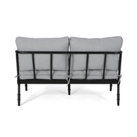 Sookie 2pc Loveseat and Coffee Table, Outdoor Light Gray, Matte Black -BM321263