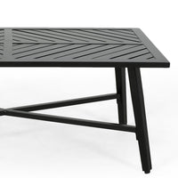 Disa 2pc Outdoor Loveseat and Coffee Table Set, Black Aluminium, Gray -BM321265