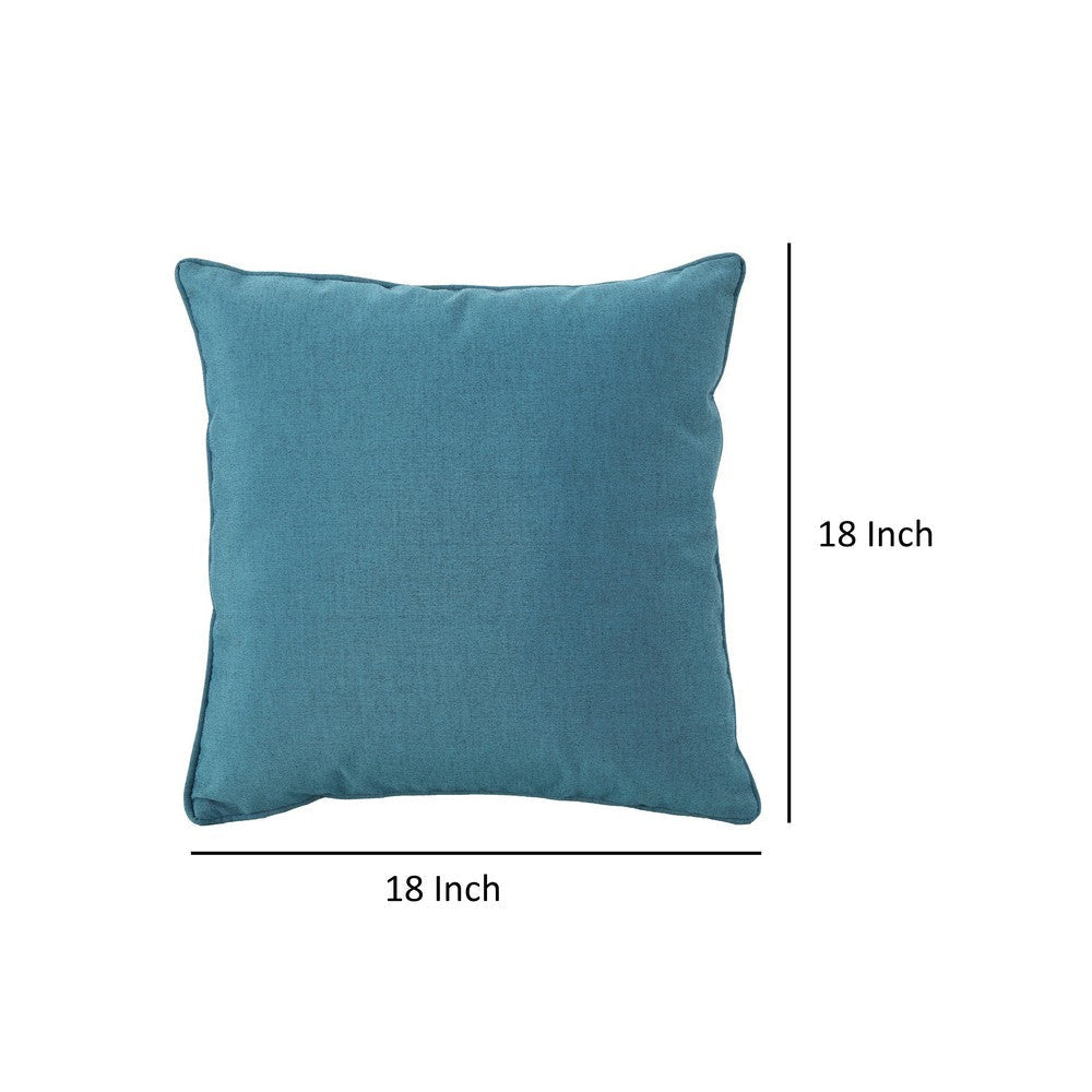 Naed Square Outdoor Throw Pillow Set of 2, 18 Inch Teal, Water Resistant By Casagear Home