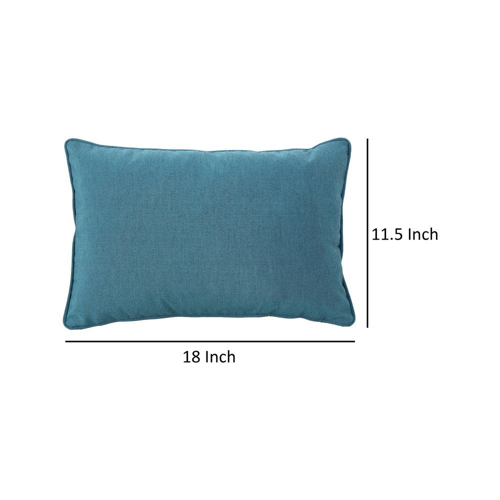 Naed Rectangular Outdoor Throw Pillow Set of 2 12 x 18, Teal Blue Fabric By Casagear Home