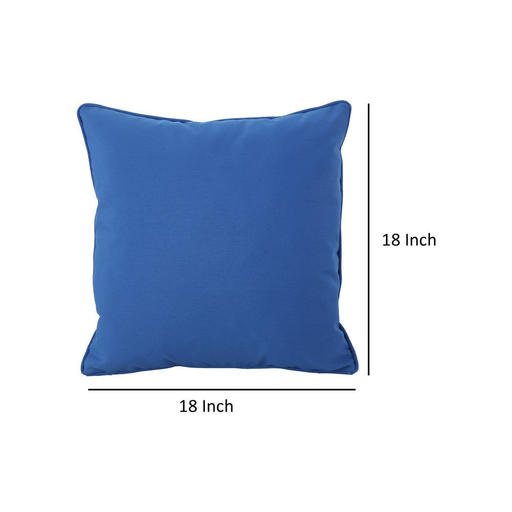 Naed Square Outdoor Throw Pillow Set of 2, 18 Inch, Blue Water Resistant By Casagear Home