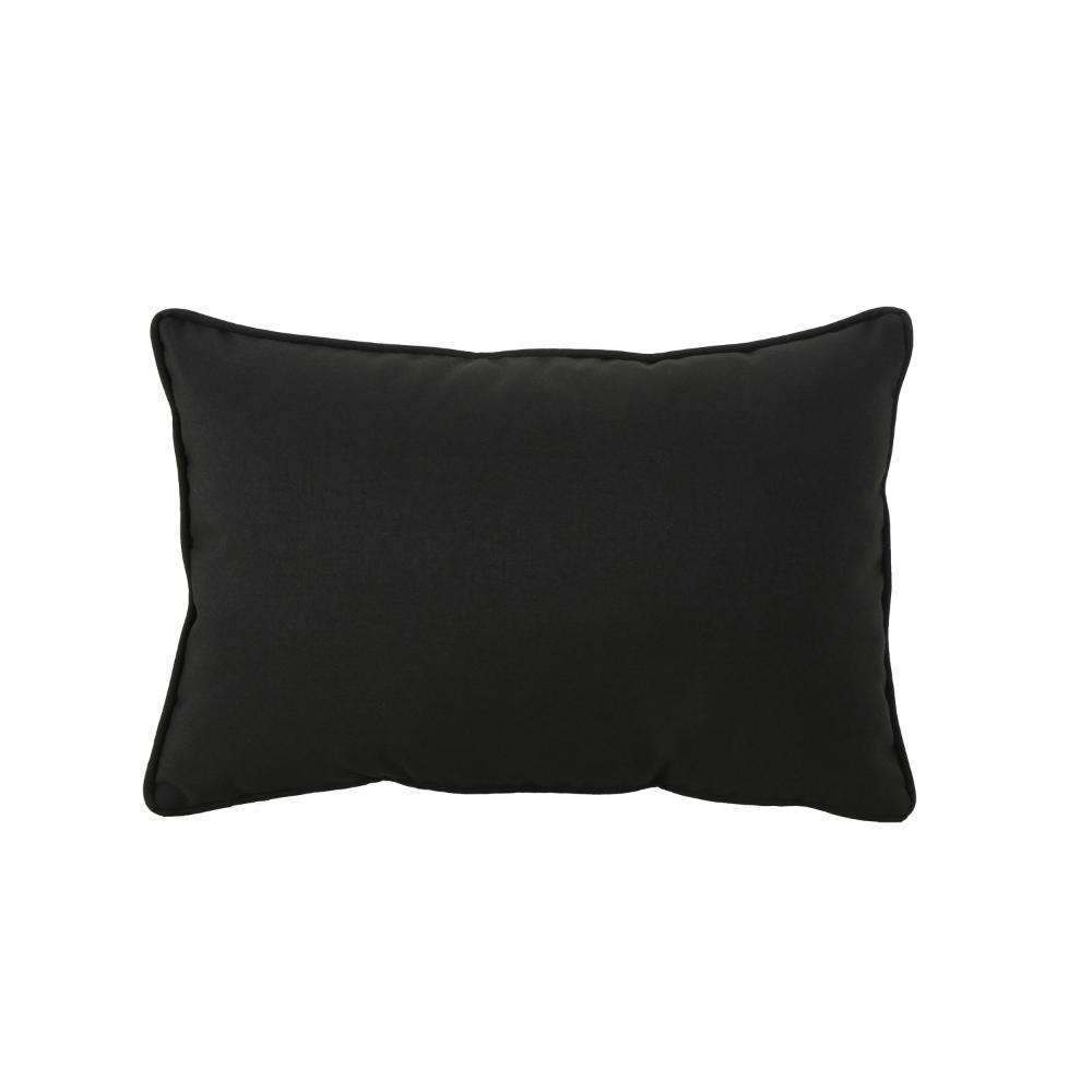 Naed Rectangular Outdoor Throw Pillow Set of 2, 18x12 Black