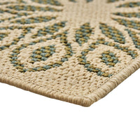 Monis Area Rug, 8 x 10, Floral Patterns, Power Loomed, Ivory Indoor Outdoor -BM321270