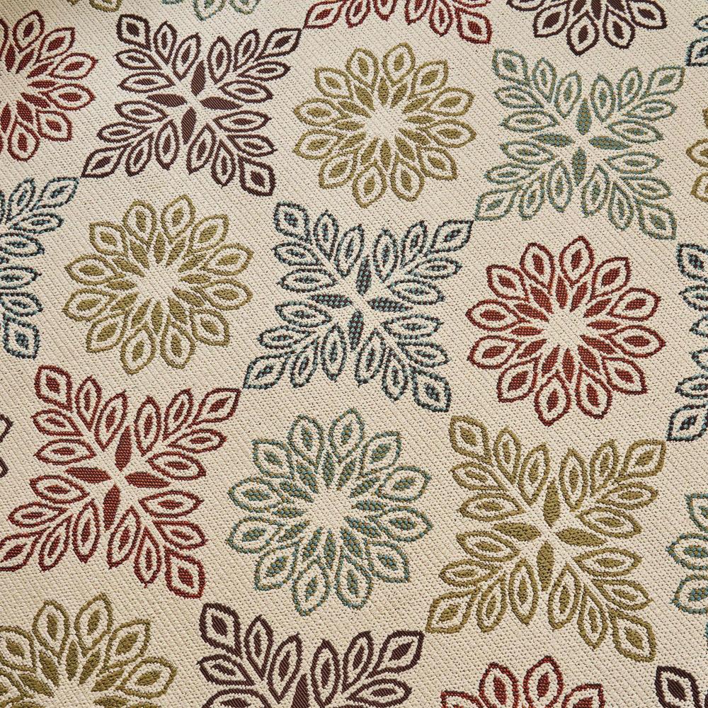 Monis Area Rug, 8 x 10, Floral Patterns, Power Loomed, Ivory Indoor Outdoor -BM321270