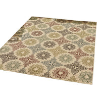 Monis Area Rug, 8 x 10, Floral Patterns, Power Loomed, Ivory Indoor Outdoor -BM321270
