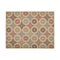 Monis Area Rug, 8 x 10, Floral Patterns, Power Loomed, Ivory Indoor Outdoor