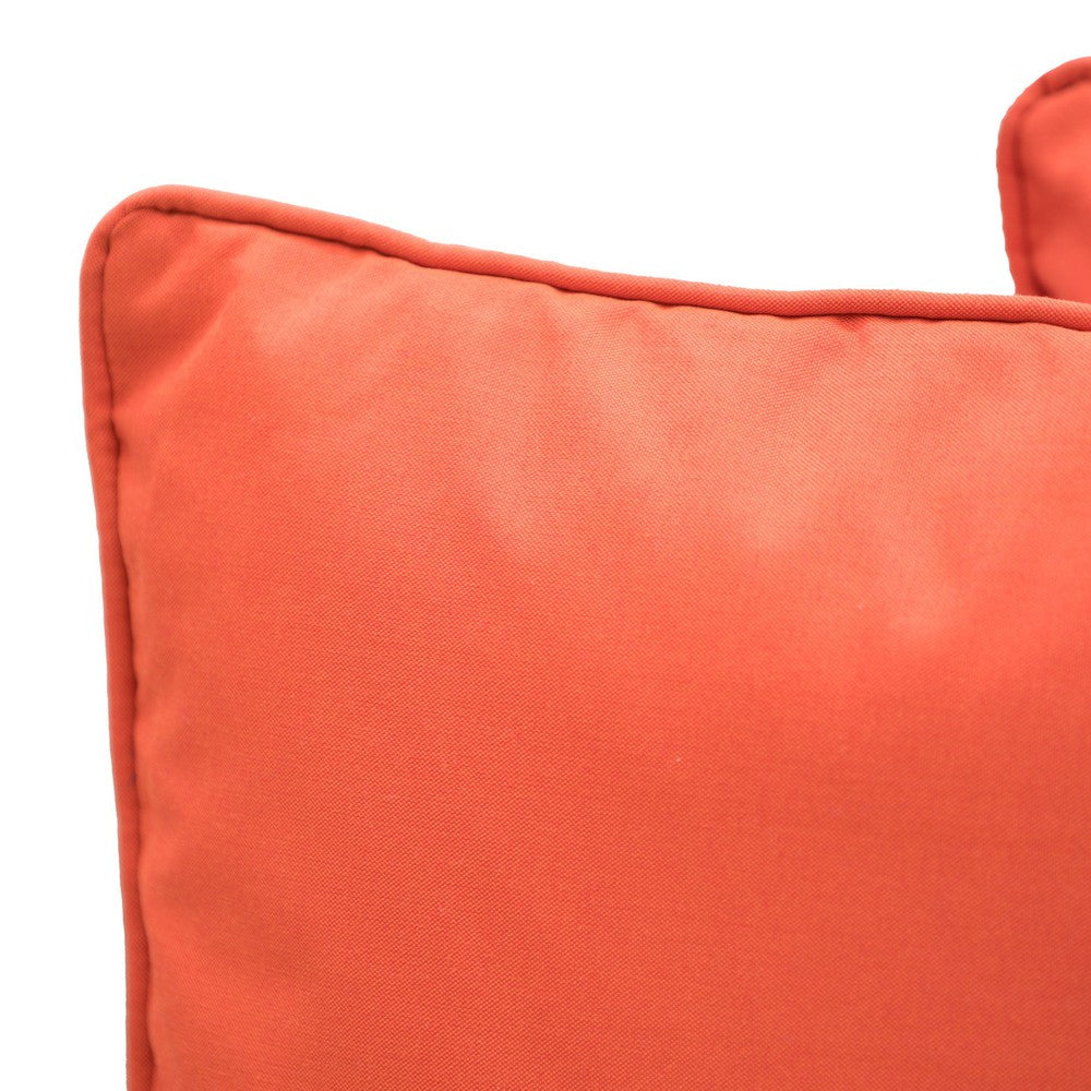 Naed Rectangular Outdoor Pillow Set of 2, 12x18 Orange, Water Resistant By Casagear Home