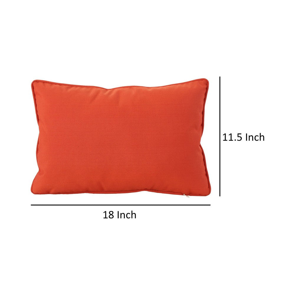 Naed Rectangular Outdoor Pillow Set of 2, 12x18 Orange, Water Resistant By Casagear Home