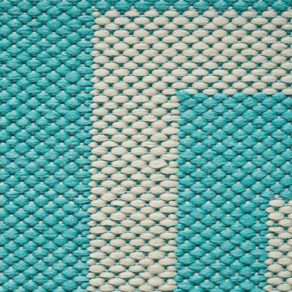 Kiya Area Rug, 8 x 10, Ivory Greek Key Pattern, Teal Blue Indoor Outdoor -BM321272