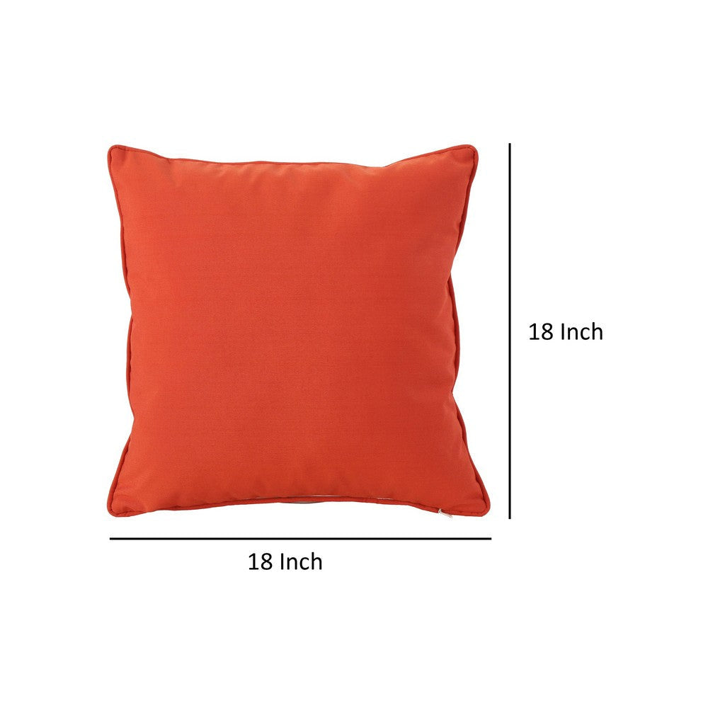 Naed Square Outdoor Throw Pillow Set of 2, 18 Inch, Orange Water Resistant By Casagear Home