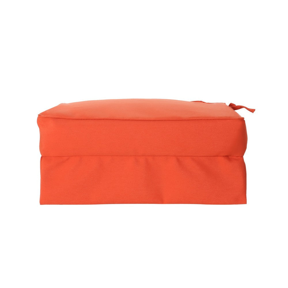 Chair Cushion, Skirted Design, 16 Inch, Modern Coral Orange Polyester By Casagear Home