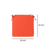 Chair Cushion, Skirted Design, 16 Inch, Modern Coral Orange Polyester By Casagear Home