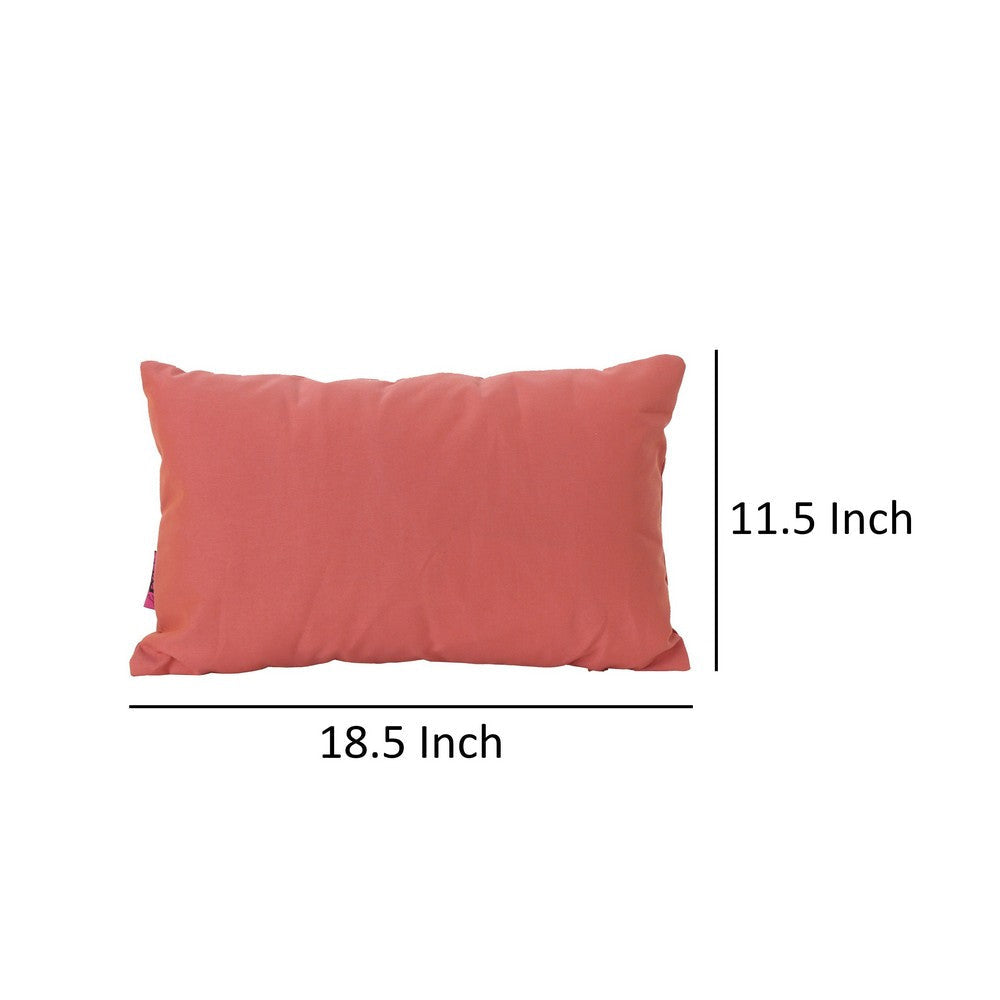 Naed Rectangular Throw Pillow Set of 2, 12 x 18 Coral Orange Indoor Outdoor By Casagear Home