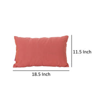 Naed Rectangular Throw Pillow Set of 2, 12 x 18 Coral Orange Indoor Outdoor By Casagear Home