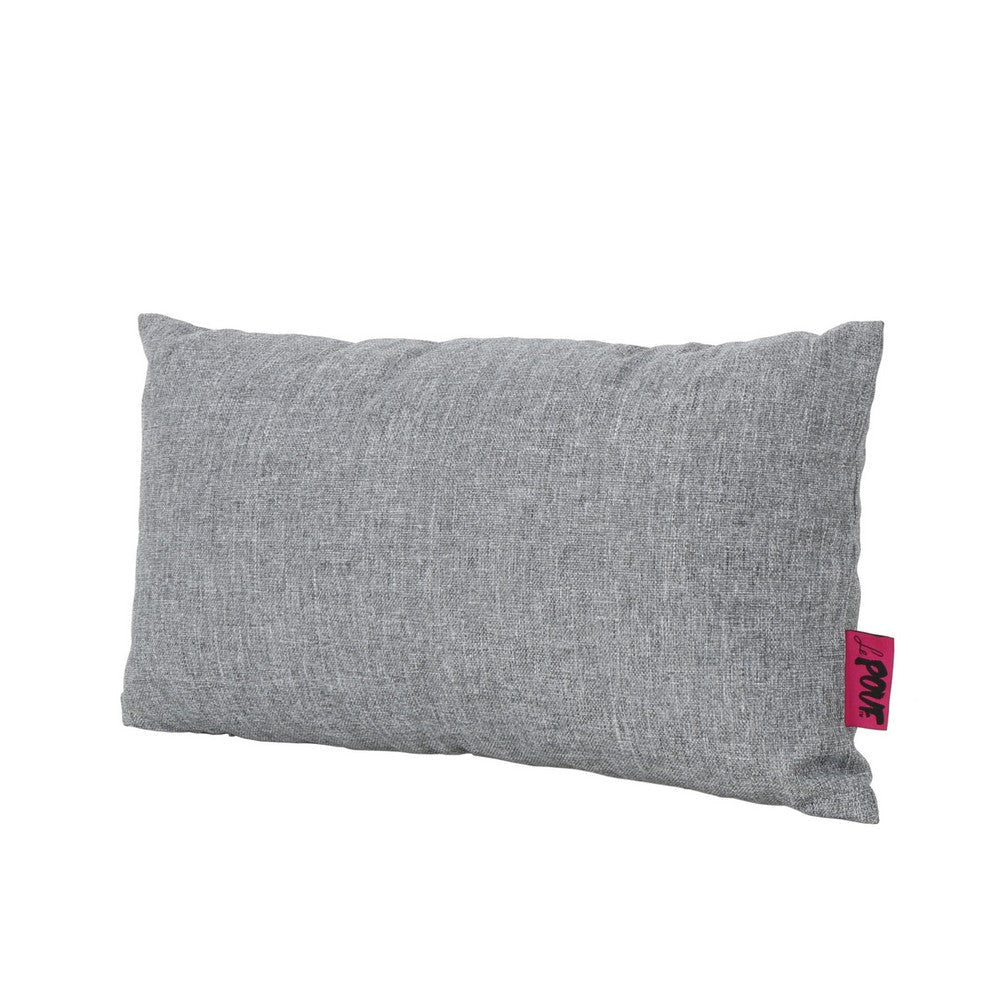 Naed Rectangular Throw Pillow Set of 2, 12 x 18, Soft Gray Indoor Outdoor By Casagear Home